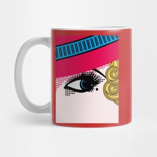 Pop Art Cartoon Girl Eye Red Hat Vintage 1930's Mug